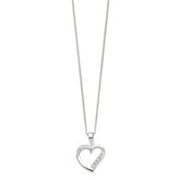 Sterling Silver CZ Heart Necklace